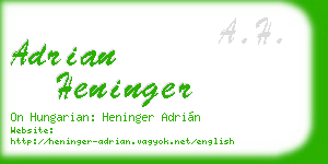 adrian heninger business card